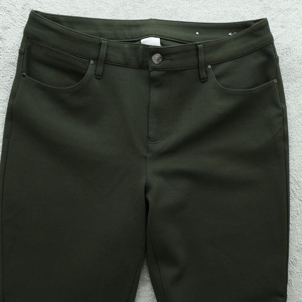Chico's Pants Women's  Size 1R US-8 Green High-Rise Skinny 30" Inseam Stretch - Picture 11 of 16